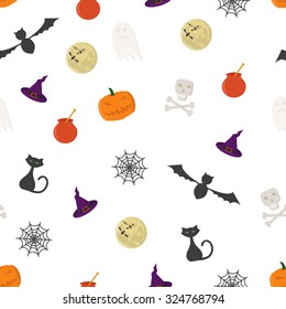 Halloween elements colorful seamless pattern