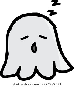 Halloween Elements. Cute cartoon spooky characters and elements. Hand drawn trendy illustration.
