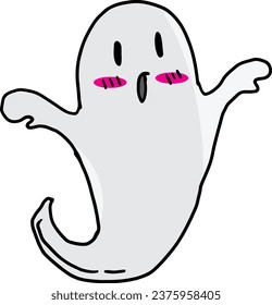 Halloween Elements. Cute cartoon spooky characters and elements. Hand drawn trendy illustration.