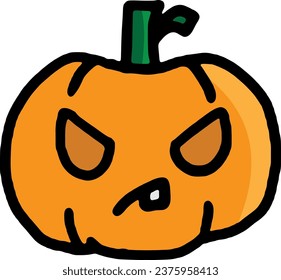 Halloween Elements. Cute cartoon spooky characters and elements. Hand drawn trendy illustration.