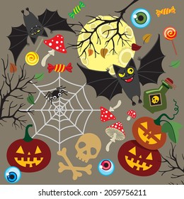 Halloween. Elements for the feast of the dead.