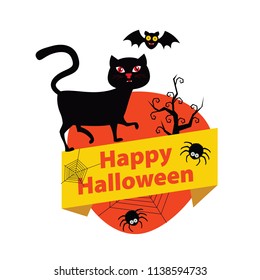
Halloween elements. Happy Halloween. Vector illustration in cartoon style. Flat design.
