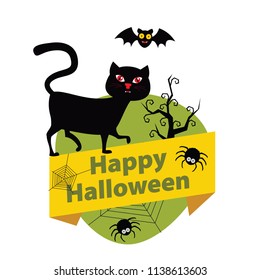 
Halloween elements. Happy Halloween. Vector illustration in cartoon style. Flat design.
