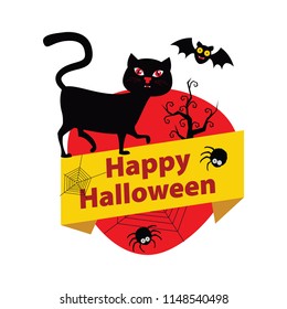 
Halloween elements. Happy Halloween. Vector illustration in cartoon style. Flat design.