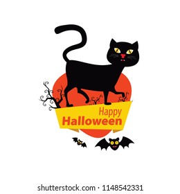 
Halloween elements. Happy Halloween. Vector illustration in cartoon style. Flat design.