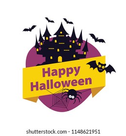 Halloween elements. Happy Halloween. Vector illustration in cartoon style. Flat design.