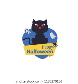 
Halloween elements. Happy Halloween. Vector illustration in cartoon style. Flat design.