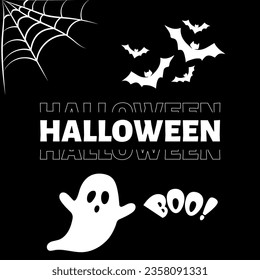 Halloween elements on black background