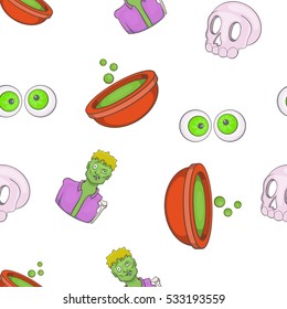 Halloween elements pattern. Cartoon illustration of halloween elements vector pattern for web