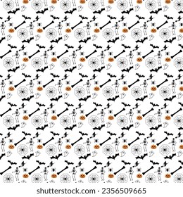 halloween elements pattern design.This design is perfect for all over print  t-shirts, posters, cards, mugs,  Wallpaper, stickers.