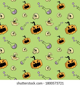 halloween elements seamless pattern, halloween fabric taxture.