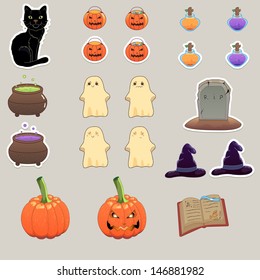 Halloween elements and stickers