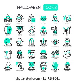 Halloween Elements , Thin Line and Pixel Perfect Icons