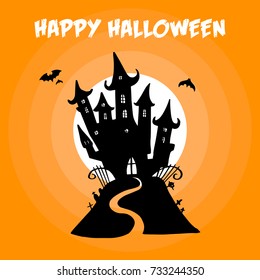 Halloween Elements Tree Bat Cat Skull Witch Spider Pumpkin Tombstone Crows Castle Scary
