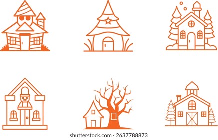 Halloween elements vector art illustration.