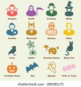 halloween elements, vector infographic icons