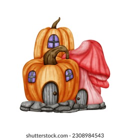 Elementos de Halloween. Concepto de ilustración de la acuarela vectorial. 