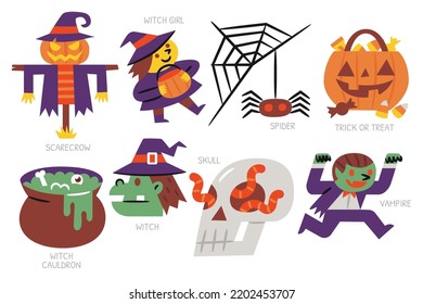 Halloween elements for website, application, printing, document, poster design, etc.