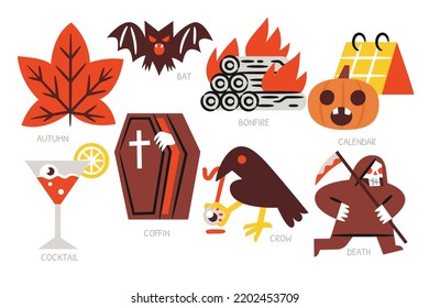 Halloween elements for website, application, printing, document, poster design, etc.