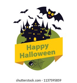 Halloween elements.Happy Halloween. Vector illustration in cartoon style. Flat design.