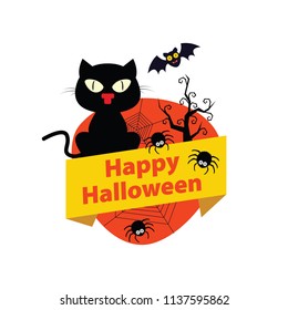 Halloween elements.Happy Halloween. Vector illustration in cartoon style. Flat design.