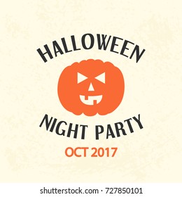 Halloween Emblem Template, Logo Badge. Design Elements for Posters, Party Invitations, Stickers, Gift Cards, T-shirt prints. Vector illustration