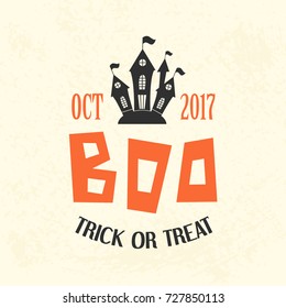 Halloween Emblem Template, Logo Badge. Design Elements for Posters, Party Invitations, Stickers, Gift Cards, T-shirt prints. Vector illustration