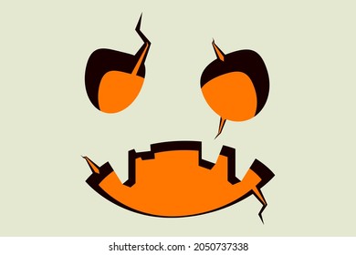 Halloween Emoji Cracked Characters Illustrations