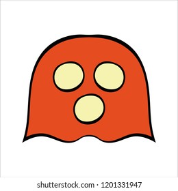 Halloween emoji icon of atonished ghost