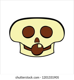 Halloween emoji icon of atonished skull