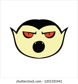 Halloween emoji icon of atonished vampire