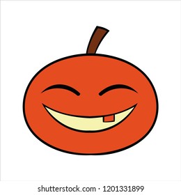 Halloween emoji icon of laughing pumkpin