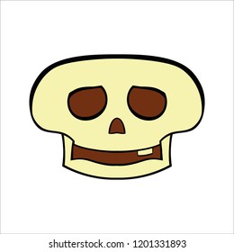 Halloween emoji icon of sad skull