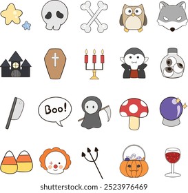 Halloween emoji icons set 2