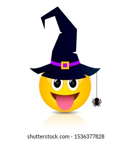 Halloween emoji vector cartoon on white background