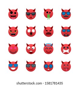 Halloween emoji vector illustration set