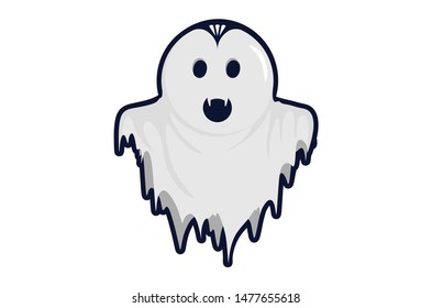 Halloween emoticon flying ghost scary costume Premium vector