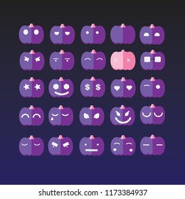 Halloween emoticons violet