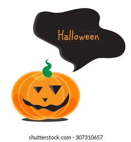 Halloween emotional pumpkins set. Template for banner. Vector