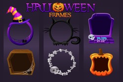 Halloween Empty Avatar Frames, Scary Templates For Graphic Design.