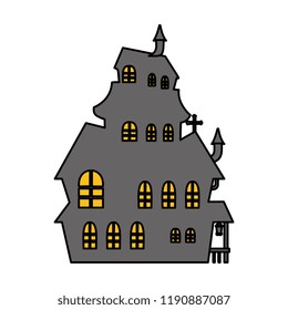 halloween enchanted castle scene