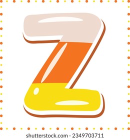 Halloween English Alphabet letter Z cute candy theme drawing