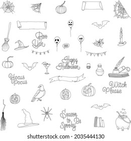 Halloween EPS vector collections line