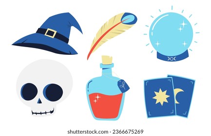 halloween esoteric vector flat illustration