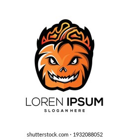 halloween esport logo design vector ilustration