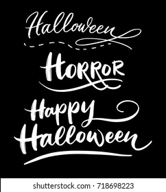 Halloween event hand written typography. Ready to use it. Good use for logotype symbol cover label product brand poster title or any graphic design you want 
