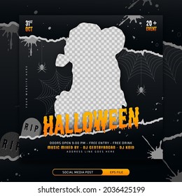 Halloween Event Party Invitation Social Media Post Banner Template