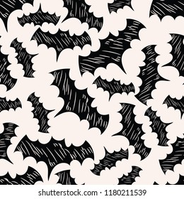 Halloween event seamless pattern doodle with hand drawing elements