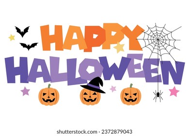 Halloween event title logo, vector illustration