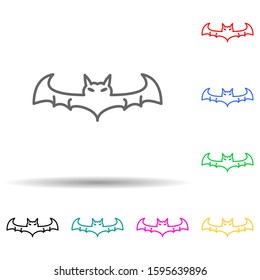 Halloween evil bat  multi color style icon. Simple thin line, outline vector of halloween icons for ui and ux, website or mobile application